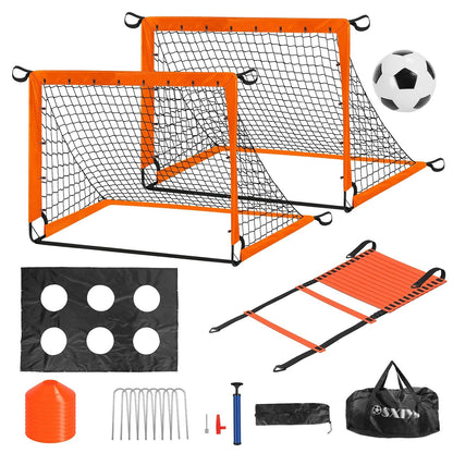 US Local 1Set Kids Soccer Goals Set For Yard Portable Soccer Training Equipment With Cones Agility Ladder Target Carry Bag For Toddler Outdoor Sport Play