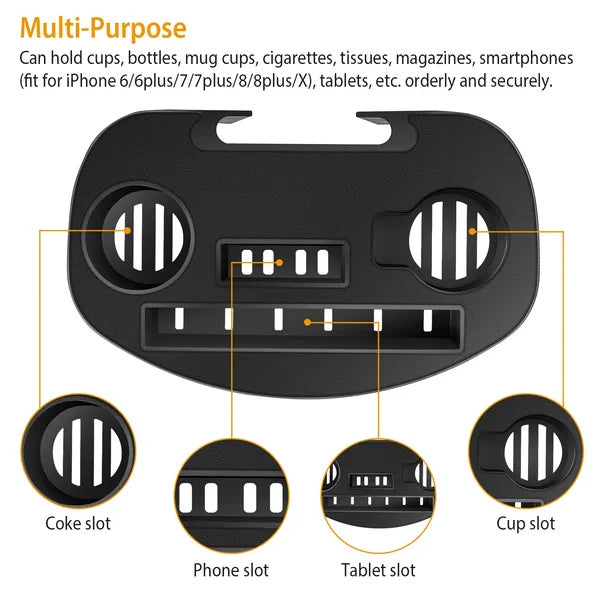 US Local Zero Gravity Chair Cup Holder Clip On Side Tray W Beverage Can Mobile Devices Slots