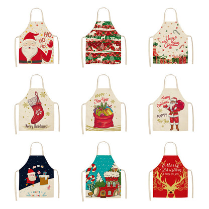 Christmas linen apron