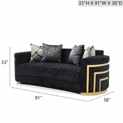 US Local Soledad G00523A-S Sofa , Black