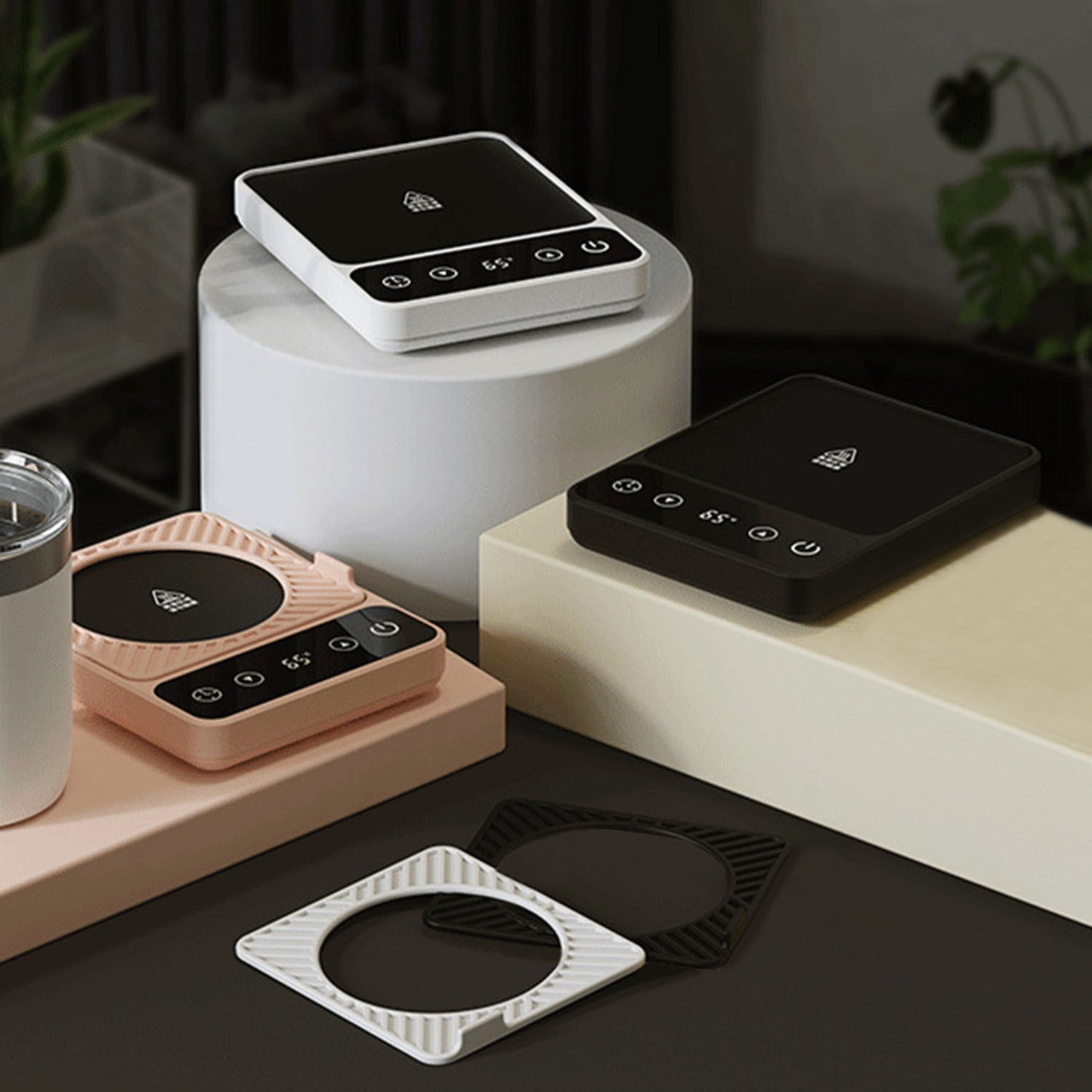 US Local 3 Colors 1Pc Desktop Electric Mug Warmer Auto Shut Off Timer Setting 6 Temperature Levels Cup Warmer For Milk Tea Cup Heating Plate
