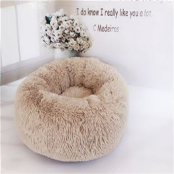 US Local Round Long Hairy Autumn And Winter Nest Pad Cat Mattress
