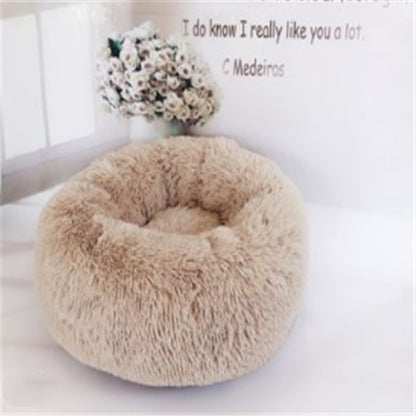US Local Round Long Hairy Autumn And Winter Nest Pad Cat Mattress