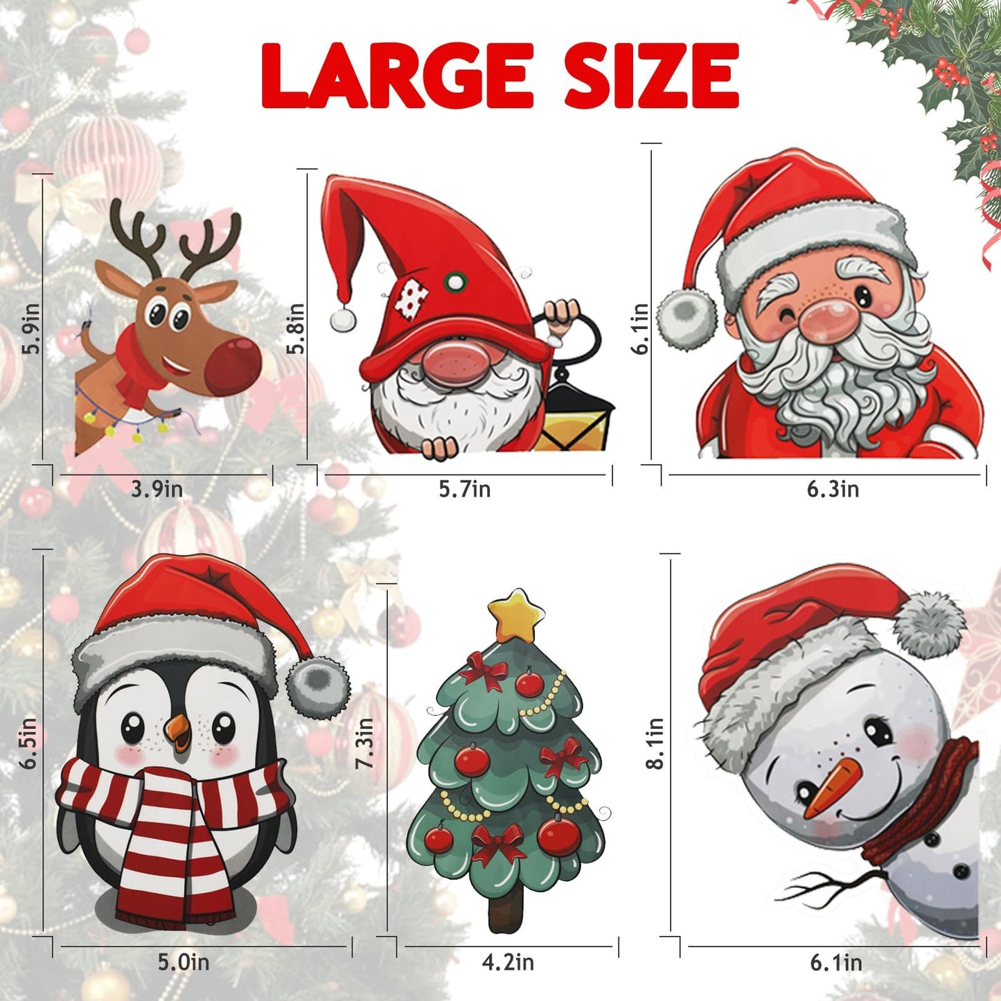 US Local Christmas Window Clings 242Pcs Double Sided Christmas Window Stickers Reusable 9 Sheets Snowflake Santa Snowman Window Clings Decals For Xmas Home School Office Decorations Clearance