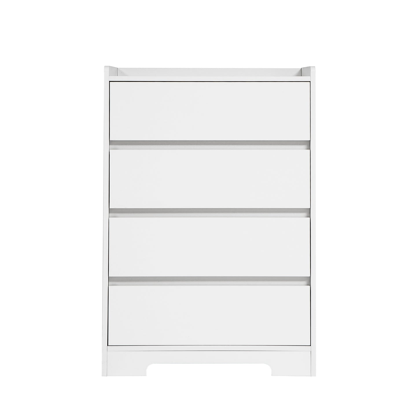 US Local 4 Drawer Dresser, Chest Of Drawers Without Handle, White Dresser For Bedroom Waterproof, Modern Wooden Cabinet With Sturdy Frame For Living Room, Entryway, Bedroom, Hallway, Office