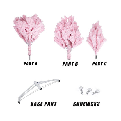 Enchanted Blush Christmas Tree -Dreamy Artificial Holiday Tree For Whimsical Home Decor & Gift Ideas