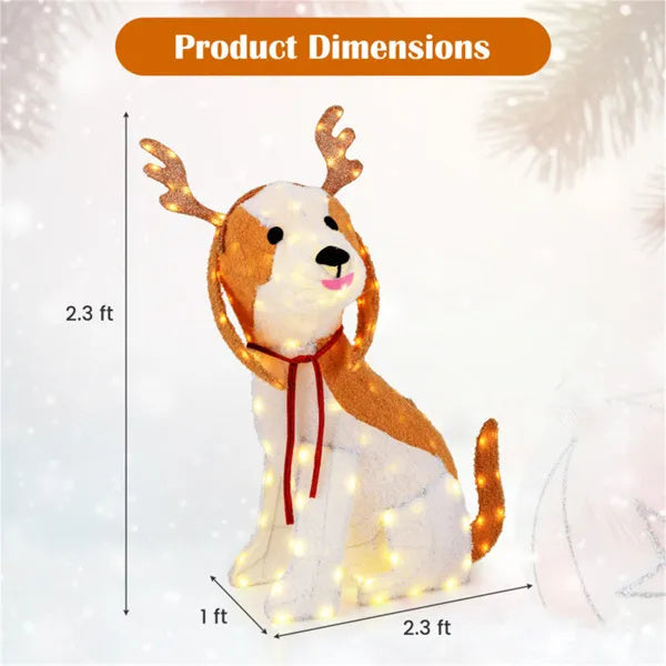 US Local Christmas Dog Decorations With LED Lights, Christmas Decorations