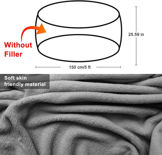 USA Local Bag Chair Coverit Was Only A Cover, Not A Full Bean BagChair Cushion, Big Round Soft Fluffy PV Velvet Sofa Bed Cover,  Living Room Furniture,  Lazy Sofa Bed Cover,6ft Dark Grey