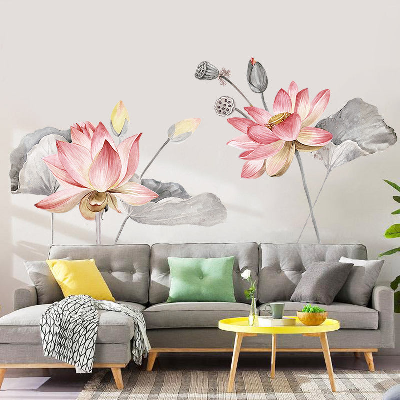 US Local Creative Nordic blue flower wall stickers