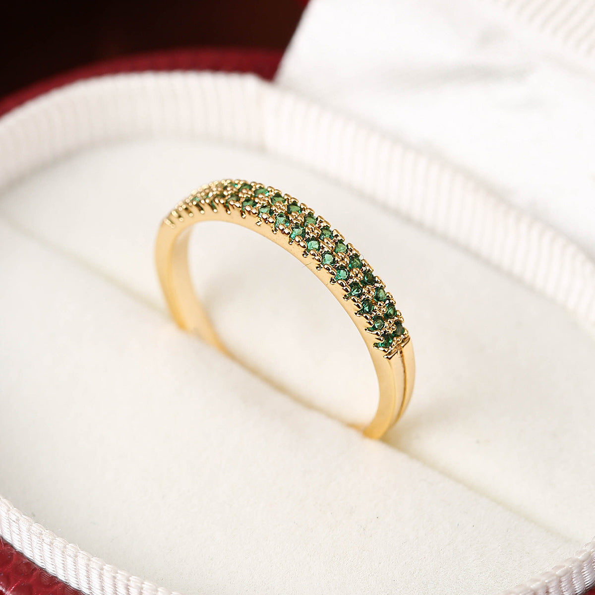 Simple Inlaid Color Zircon Elegant Atmosphere Simple Bracelet Ring