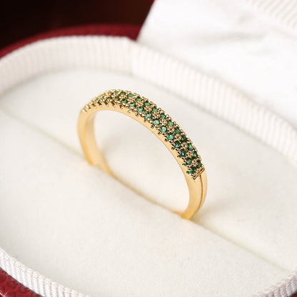 Simple Inlaid Color Zircon Elegant Atmosphere Simple Bracelet Ring