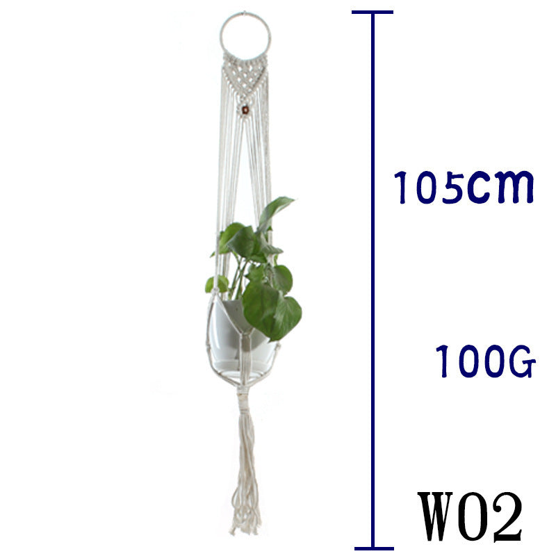 US Local Flower Pot Net Bag Beige Cotton Rope Indoor Plant Hanger Hanging Basket Sling