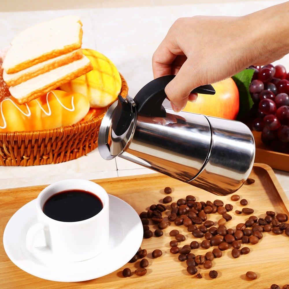 Stainless Steel Coffee Pot Mocha Espresso Latte Percolator