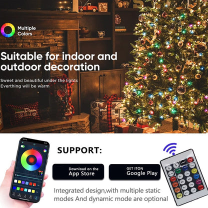 US Local LED Rope Lights Outdoor, RGB Remote Control Fairy String Lights Plug In With 200 LEDs, Super Durabl