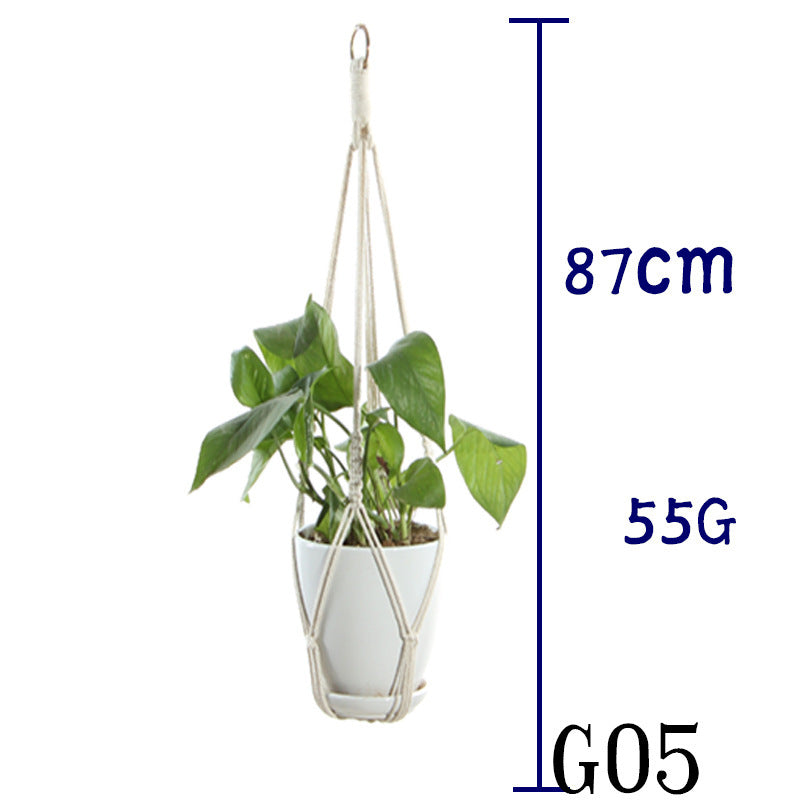 US Local Flower Pot Net Bag Beige Cotton Rope Indoor Plant Hanger Hanging Basket Sling