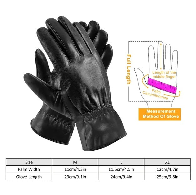 US Local Leather Winter Warm Gloves Outdoor Windproof Soft Gloves Cycling Skiing Running Cold Winter Gloves