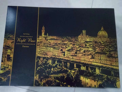 US Local Decorative painting scratch Scraping painting drawing paper world Sightseeing pictures decoration birthday gifts