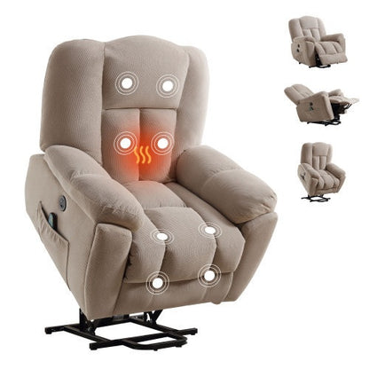 US Local Power Lift Recliner Chair Recliners For Elderly With Heat And Massage Recliner Chair For Living Room With Infinite Position And Side Pocket,USB Charge Port