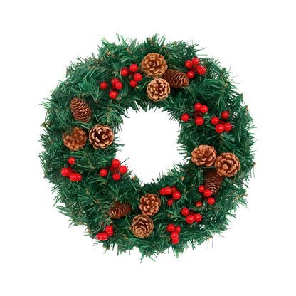 24 - Inch Christmas Wreath. Unlit, Yellow - Lit, Colorful - Lit Styles