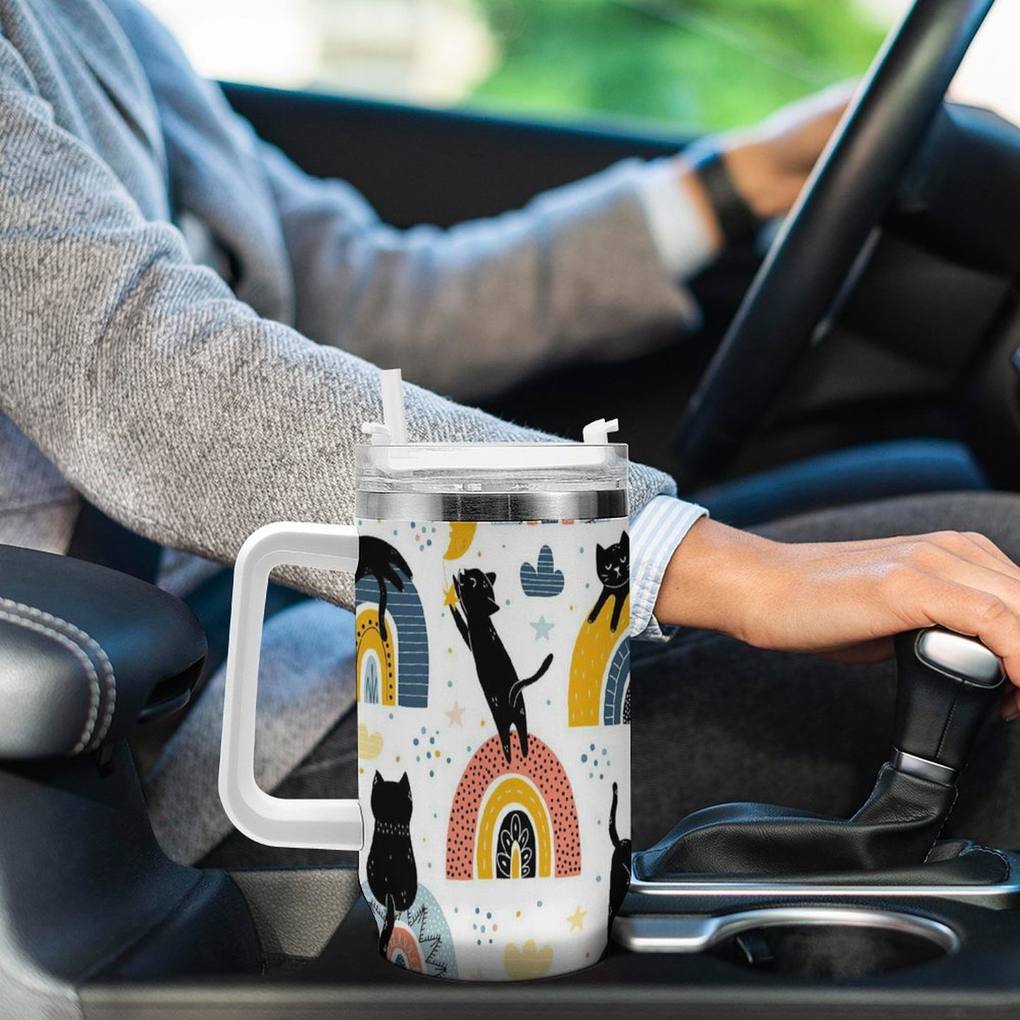 PHDT00244 POD US Local Tumbler 40 oz Large Capacity Car Cup Cat