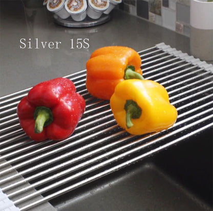 US Local Folding Kitchen Drain Sink Rack Stainless Steel