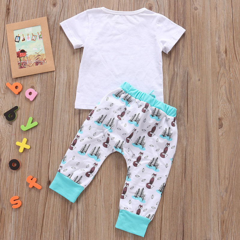 US Local Newborn Baby Clothes Set T-shirt Tops Pants Little Boys and Girls Outfits