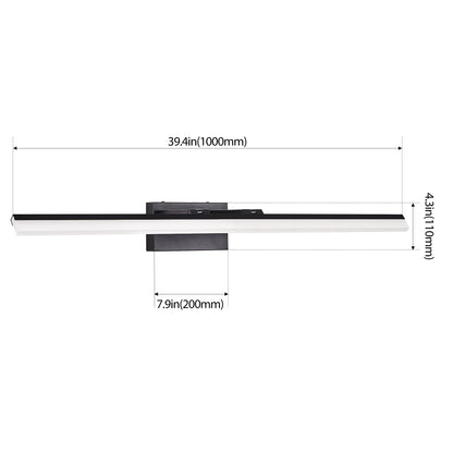 US Local 39 Inch Modern LED Bathroom Vanity Light -Sleek Black Metal Wall Light For Mirror, Dressing Room Or Sink Area
