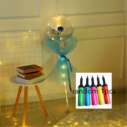 US Local LED Luminous Balloon Rose Bouquet Transparent Bobo Ball Rose