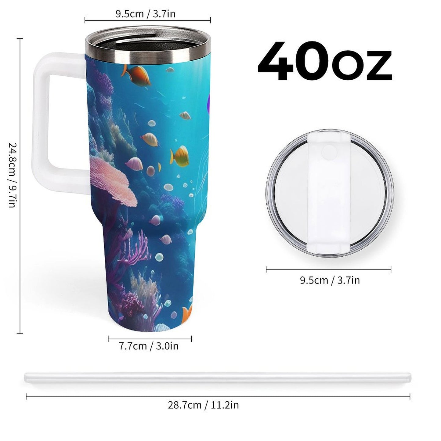 PHDT00040 POD US Local Tumbler 40 oz Large Capacity Car Cup Jellyfish, Dreams, Ocean