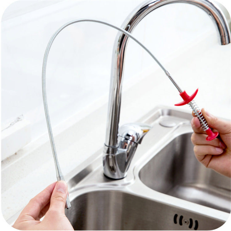 USA Local 60CM Sewer Dredger Spring Pipe Dredging Tool Household Hair Cleaner Drain Clog Remover Cleaning Tools Household For Kitchen Sink Kitchen Gadgets