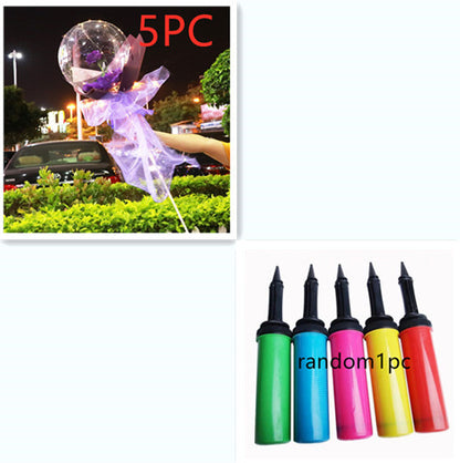 US Local LED Luminous Balloon Rose Bouquet Transparent Bobo Ball Rose