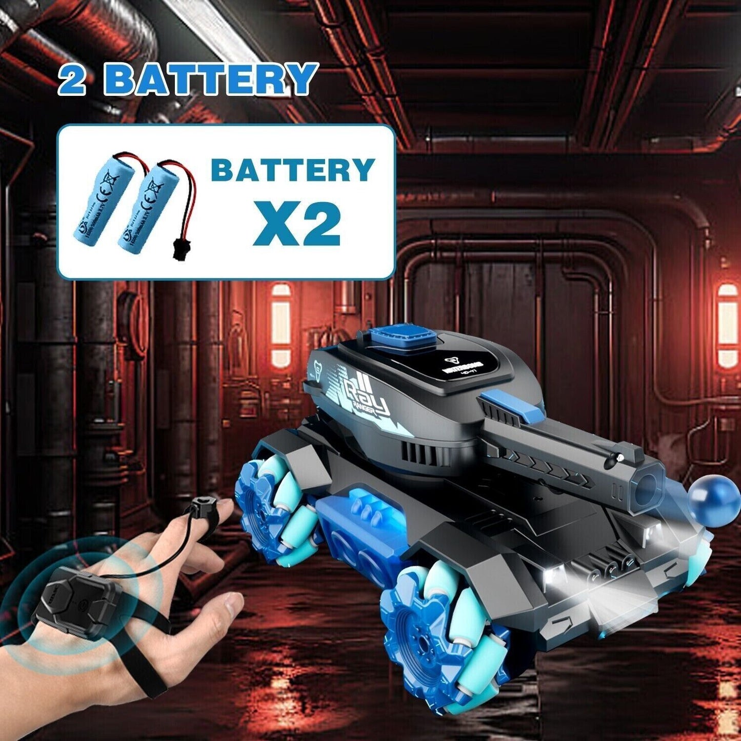 US Local Y1 RC Tank Four Wheel Drive Remote Control Car 2.4G Gesture Control Water Bomb