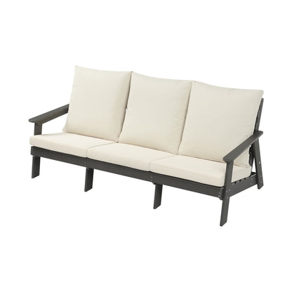 US Local HIPS 3 Seater Sofa With Cushion For Outdoor, Garden, Porch, Poolside, Terrace