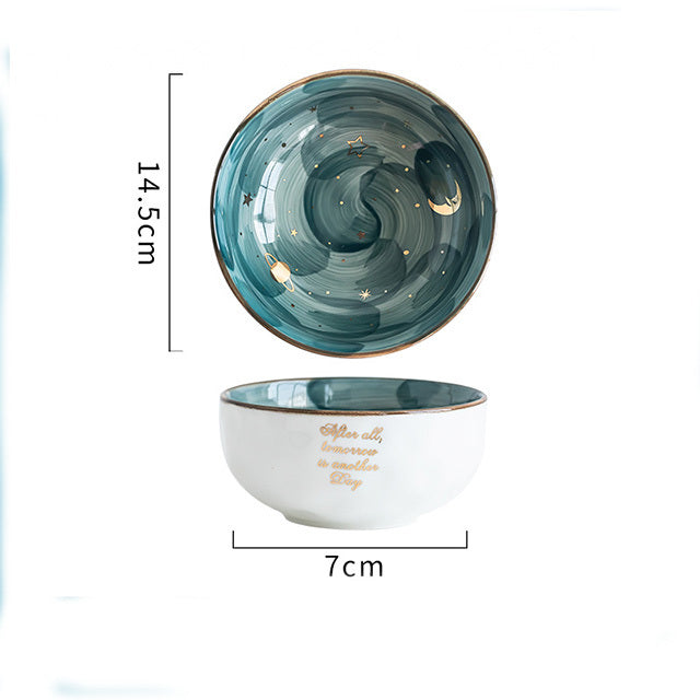 US Local Ceramic Breakfast Salad Bowl With Cute Eating Bowl