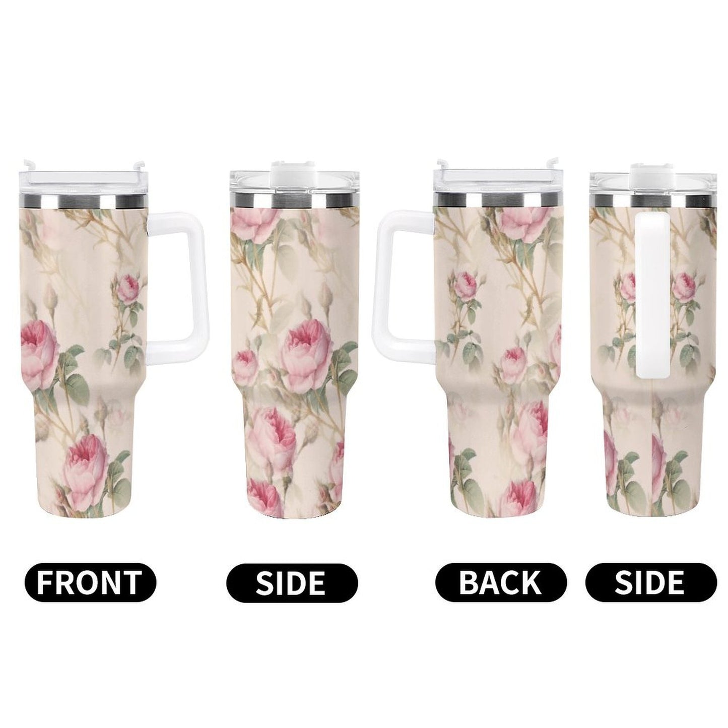 PHDT00120 POD US Local Tumbler 40 oz Large Capacity Car Cup Roses