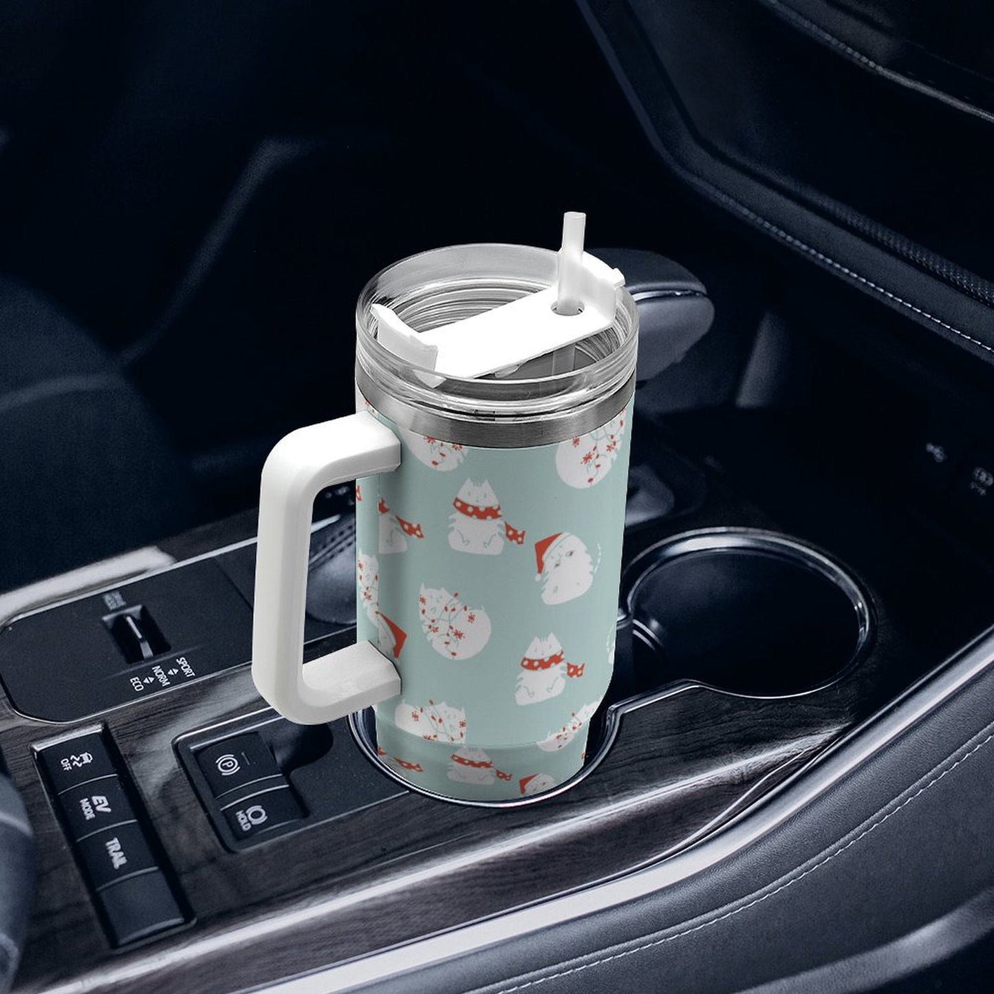 POD US Local Tumbler 40 oz Large Capacity Car Cup Merry Christmas Cat