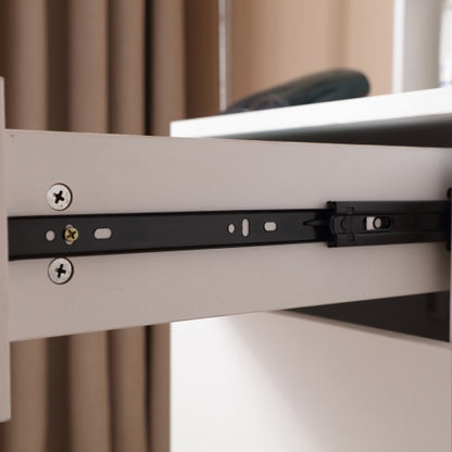 US Local Vanity Desk With Lighted Mirror & Power Outlet, Makeup Vanity Desk With Drawers And Large Storage Cabinet For Bedroom, 3 Lighting Modes Adjustable Brightness, Storage Stool, White