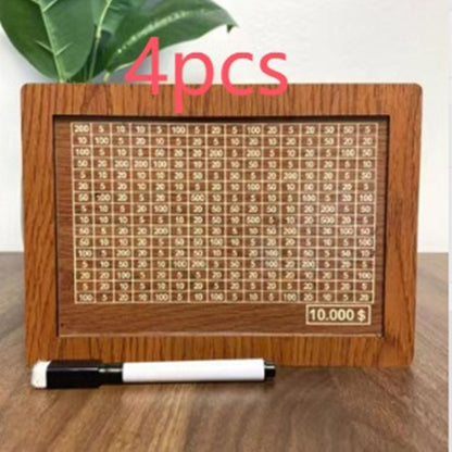 Money Box Piggy Bank Wood Money Bank Reusable Money Box With Saving Goal And Numbers To Check For Helps The Habit Of Saving