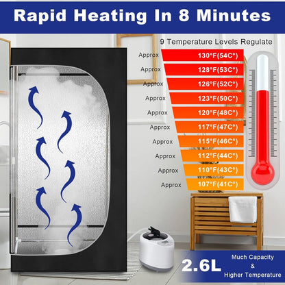 US Local Portable Steam Sauna Room Full Body Sauna Suit For Home Indoor Portable Steam Sauna Tent With Folding Chair And Remote Control