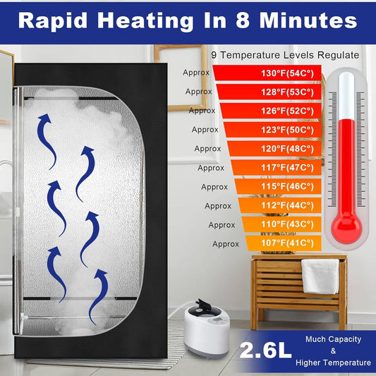 US Local Portable Steam Sauna Room Full Body Sauna Suit For Home Indoor Portable Steam Sauna Tent With Folding Chair And Remote Control