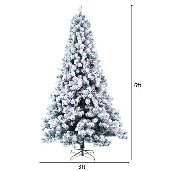 US Local 6ft Flocking Tied Light 1202 Branches Christmas Tree