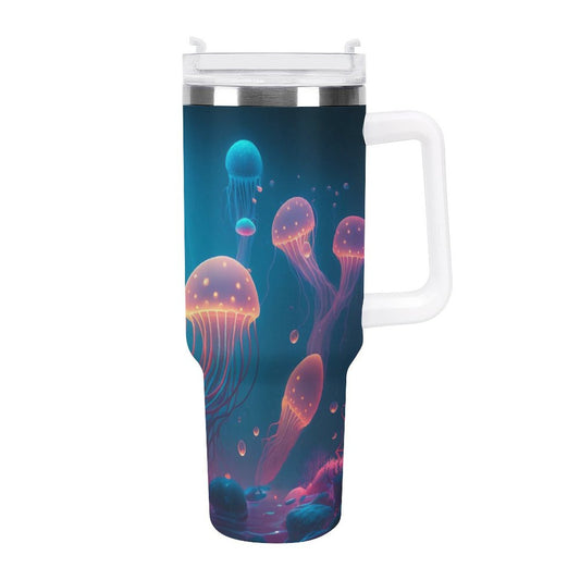 PHDT00429 POD US Local Tumbler 40 oz Large Capacity Car Cup Pink, Jellyfish, Blue Sea