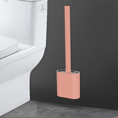 Creative Wall-Mounted Soft Brush With Cover For Toilet Washing
