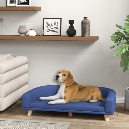 Dog Sofa Couch Bed With Washable Cushion For Large Dogs, Cats, Blue