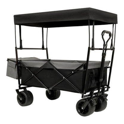 US Local 480Lbs Collapsible Wagon With Canopy,Wagon Stroller With 7 All-Terrain Wheels, Lightweight Foldable Wagon, Large Capacity For Camping, Shopping, Sports, And Garden Use,,purple With Mosquito Net