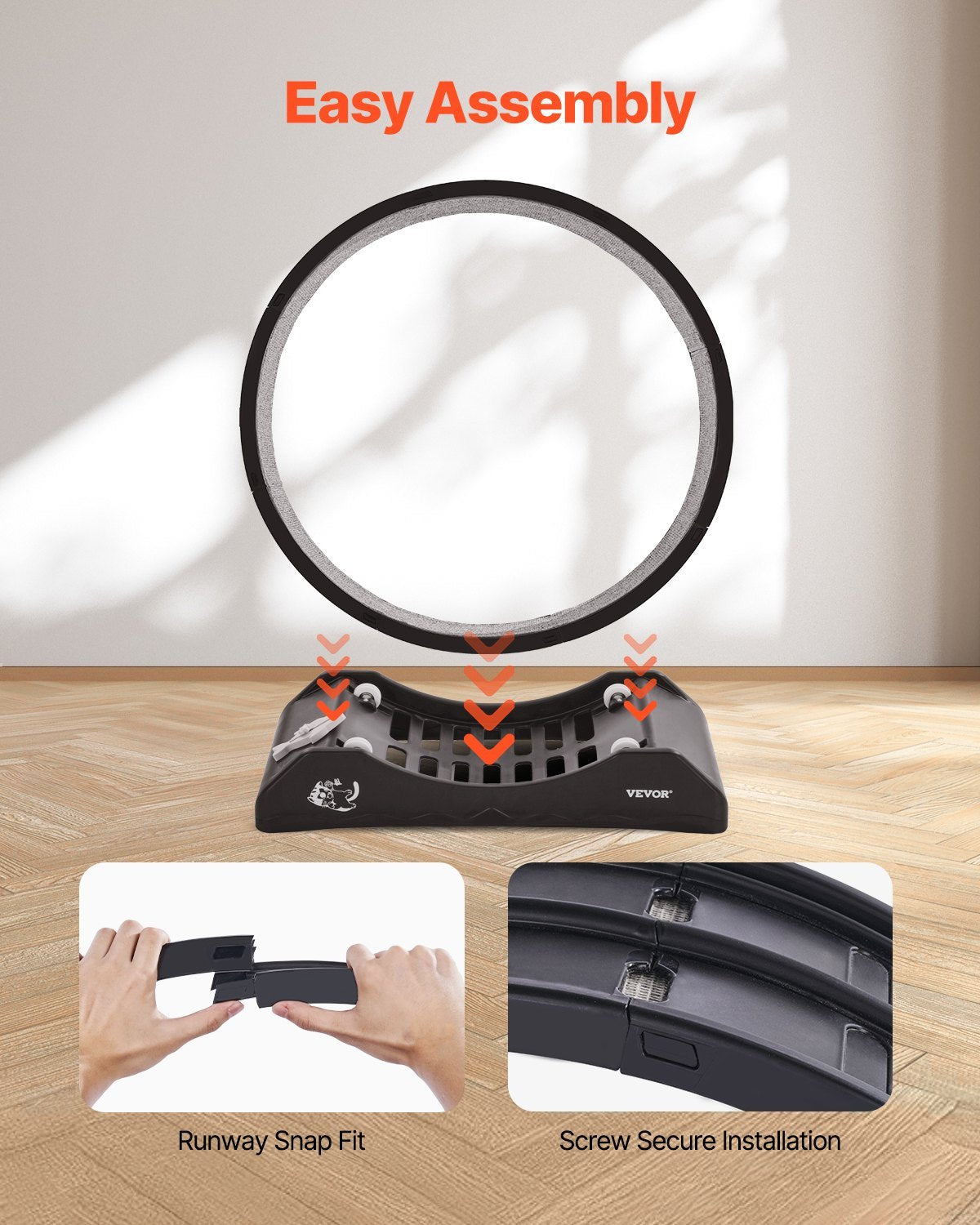 US Local Cat Exercise Wheel 31.5 In Large Indoor Cat Running Wheel Treadmill Black