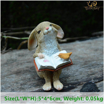 US Local Creative Decorations Cute Bunny Resin Ornaments