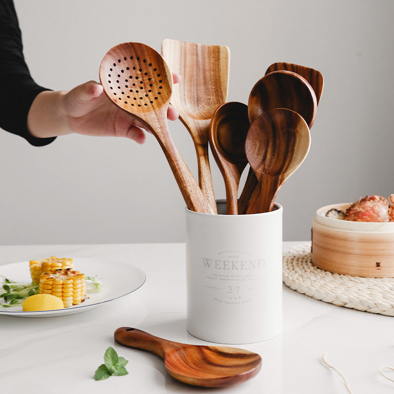 5-Piece Wooden Spatula And Soup Tableware Wooden Kitchenware Set