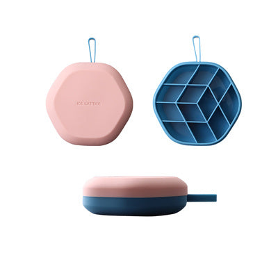 US Local Silicone 12 Cavity Hexagon 3D Ice Mold DIY Popsicle Mould Ice Cream Makers Storage Box