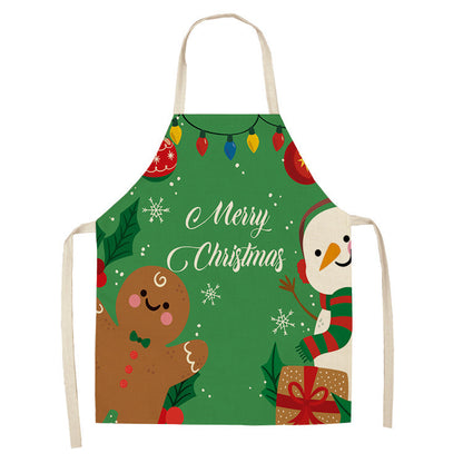 Christmas linen apron